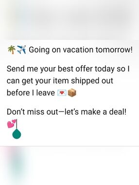Vacation Notice - Will Ship Today 4/10 & 4/11 AM!!! 👔👖👗🩱👚👙🩴🥿👠 NWT
